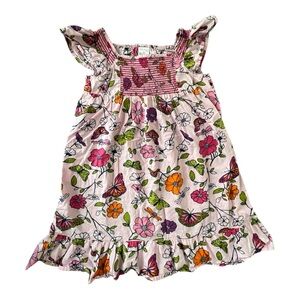 Okie dokie Floral Butterfly Print ruffle Dress girls size 6x